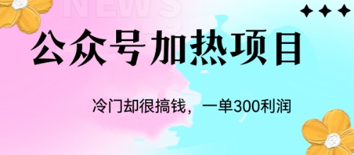 图片[1]-公众号加热项目：冷门玩法揭秘，每单可获利润300+-淘金部落