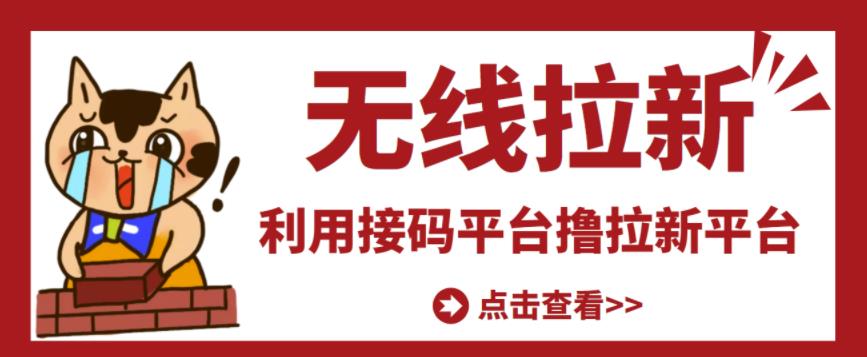 最新接码无限拉新项目，利用接码平台赚拉新平台差价，轻松日赚500+