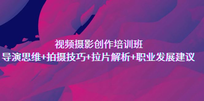 图片[1]-2023导演思维与拍摄技巧：视频摄影创作培训班-淘金部落