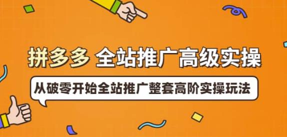 拼多多全站推广高级实操：从破零开始全站推广整套高阶实操玩法