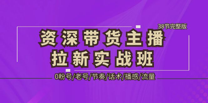 图片[1]-资深·带货主播拉新实战班，0粉号/老号/节奏/话术/播感/流量-38节完整版-淘金部落