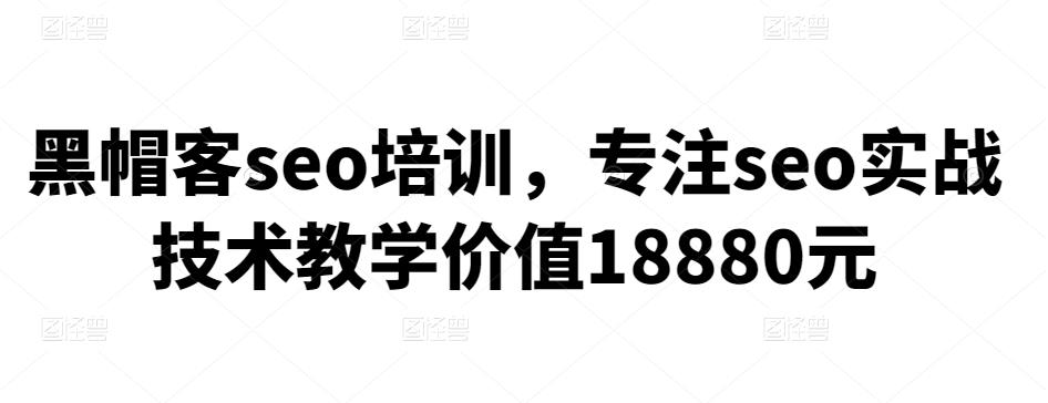 黑帽客seo培训，专注seo实战技术教学价值18880元