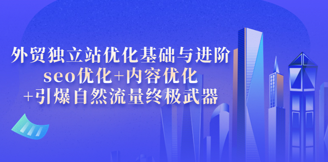 外贸独立站优化基础与进阶，seo优化+内容优化+引爆自然流量终极武器