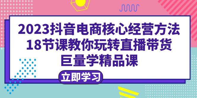 图片[1]-2023抖音电商核心经营方法|直播带货|18节课|学精品课-淘金部落