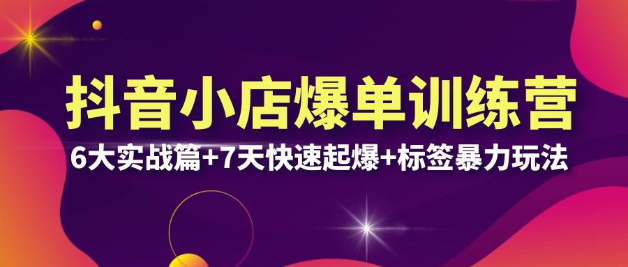 图片[1]-抖音小店爆单训练营VIP线下课：6大实战篇+7天快速起爆+标签暴力玩法，打造抖店爆单新策略，猜你喜欢流量提升技巧（32节）-淘金部落