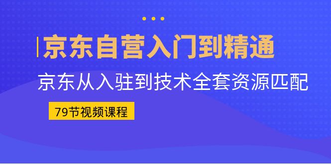 图片[1]-京东自营入门到精通：京东从入驻到技术全套资源匹配-淘金部落