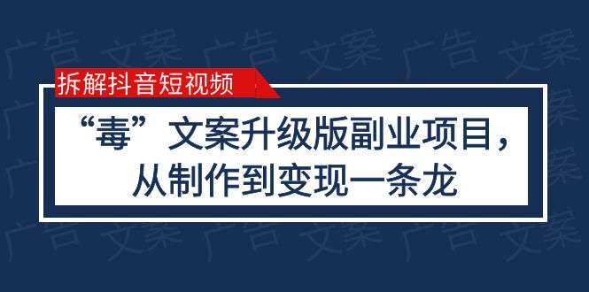 图片[1]-抖音“毒”文案升级版副业项目，完全攻略（教程+素材+变现）-淘金部落