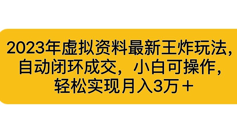 图片[1]-2023年虚拟资料最新王炸玩法，自动闭环成交，小白可操作，轻松实现月入3W-淘金部落