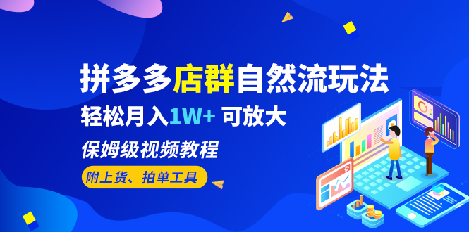 图片[1]-拼多多店群自然流玩法，轻松月入1W+ 保姆级视频教程（附上货、拍单工具）-淘金部落