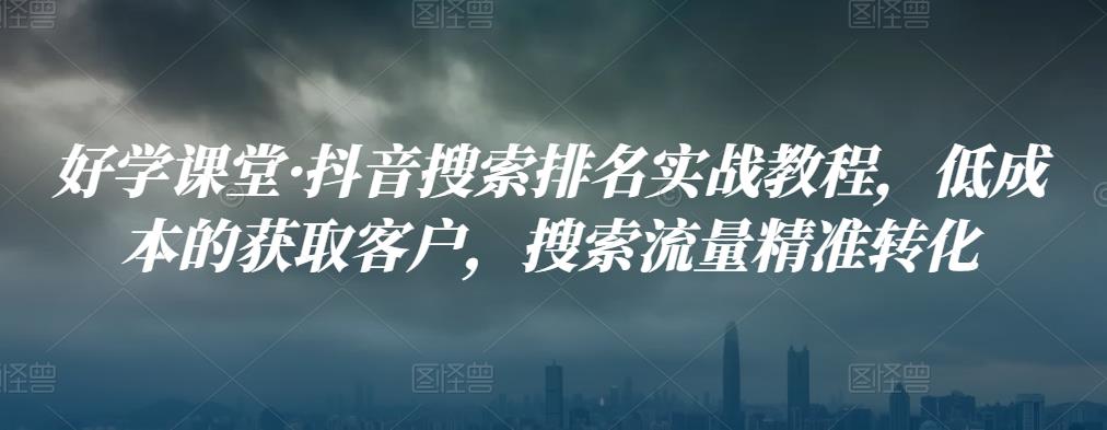 抖音搜索排名SEO实战教程，低成本的获取客户，搜索流量精准转化