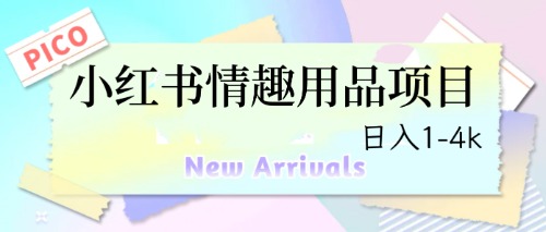 图片[1]-最新小红书情趣用品项目，日入1-4k-淘金部落