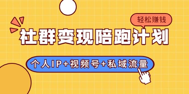 社群变现陪跑计划：建立“个人IP+视频号+私域流量”的社群商业模式轻松赚钱