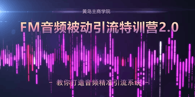 图片[1]-黄岛主课程 FM音频引流特训营2.0：独家引流模式，单账号50W+播放量，轻松变现-淘金部落