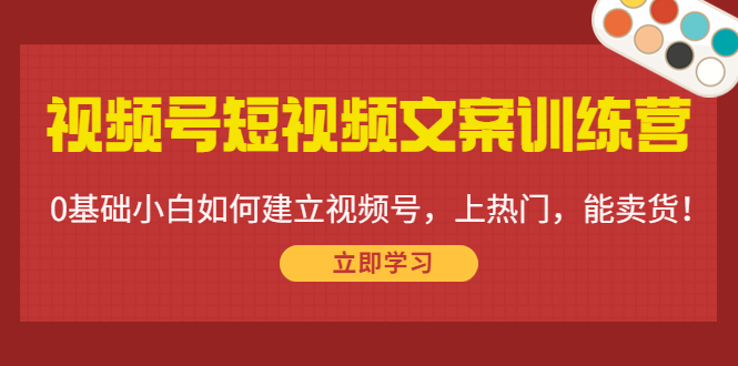 图片[1]-视频号短视频文案训练营：0基础小白如何建立视频号，上热门，能卖货！-淘金部落