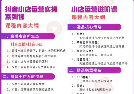 图片[1]-小店运营全套系列课 从基础入门到进阶精通，系统掌握月销百万小店核心秘密-淘金部落