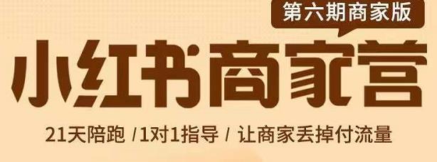 小红书商家营第6期商家版，21天带货陪跑课，让商家丢掉付流量