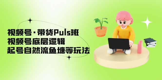 视频号·带货Puls班，视频号底层逻辑，起号自然流鱼塘等玩法