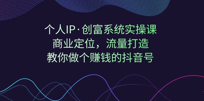 图片[1]-【独家公开】个人IP·创富系统实操课：引爆抖音流量，商业定位，教你打造赚钱的抖音号！-淘金部落