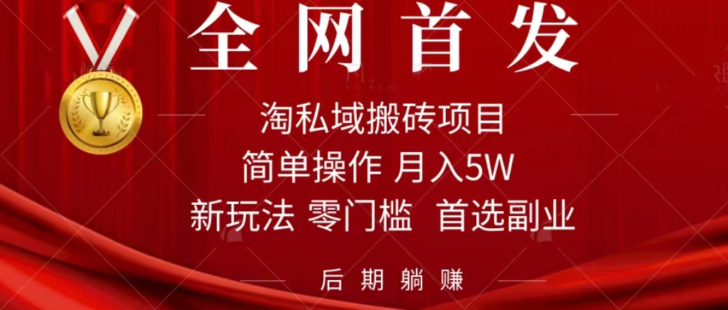 图片[1]-淘私域搬砖项目，利用信息差月入5W，每天无脑操作1小时，后期躺赚-淘金部落