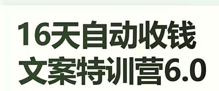 图片[1]-16天自动收钱文案特训营6.0，学会儿每天自动咔咔收钱-淘金部落