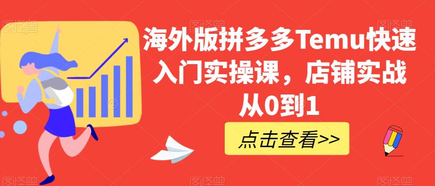 图片[1]-海外版拼多多TEMU快速入门实操课，店铺实战从0到1-淘金部落