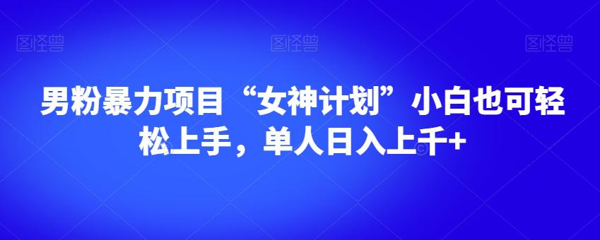 图片[1]-男粉暴利项目“女神计划”小白也可轻松上手，单人日入上千+【揭秘】-淘金部落