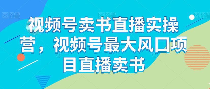 图片[1]-视频号卖书直播实操课程，最大风囗项目直播卖书-淘金部落