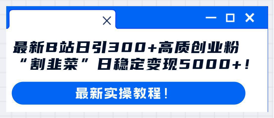 图片[1]-哔哩哔哩（B站）引流高质量创业粉教程：日引300+，“割韭菜”日稳定变现5000+！-淘金部落