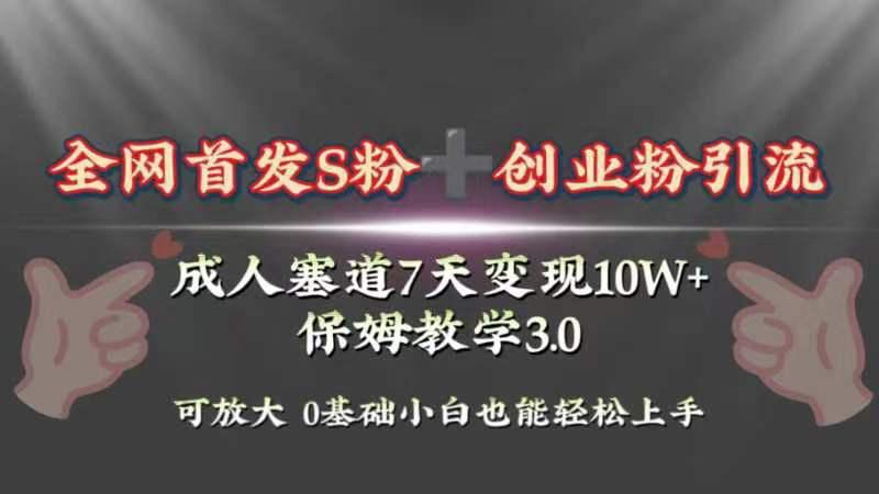 图片[1]-暴力引流玩法揭秘！7天成人赛道10W+变现，轻松上手！保姆3.0-淘金部落