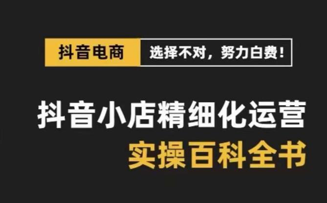 图片[1]-【抖音小店运营攻略】精选高利润产品，解决电商运营难题，保姆级实战讲解（28节课）-淘金部落