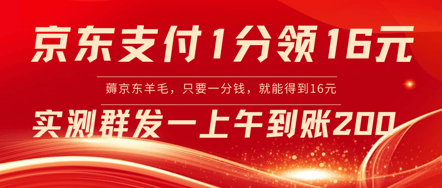 图片[1]-京东支付1分得16元实操到账200-淘金部落