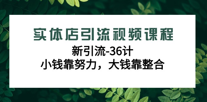 图片[1]-实体店新引流36计课程，小钱靠努力，大钱靠整合（48节-无水印视频）-淘金部落