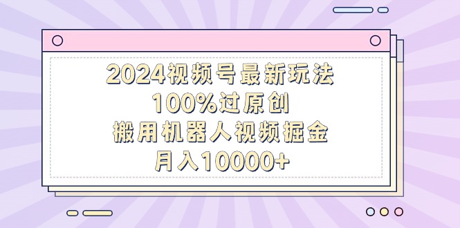 图片[1]-2024视频号最新玩法，100%过原创，搬用机器人视频掘金，月入10000+-淘金部落