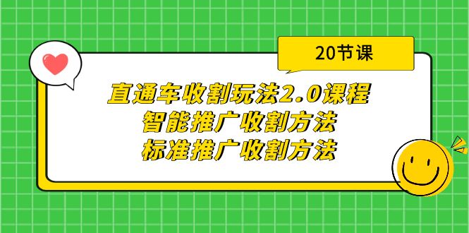 图片[1]-直通车收割玩法2.0课程：智能推广收割方法+标准推广收割方法（20节课）-淘金部落