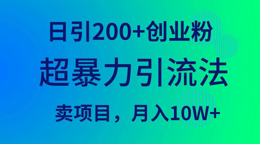 图片[1]-超暴力引流法，单日引200+创业粉，卖项目月入10万+-淘金部落