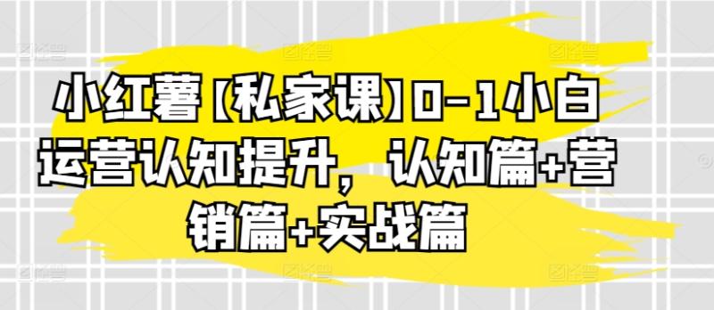 小红薯【私家课】0-1小白运营认知提升，认知篇 营销篇 实战篇