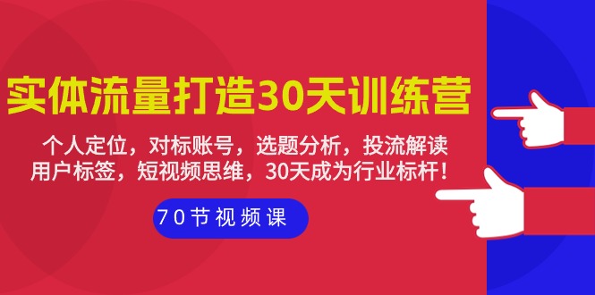 图片[1]-30天实体店铺流量打造训练营：个人定位，对标账号，选题分析，投流解读-70节-淘金部落