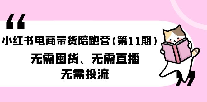 图片[1]-小红书电商带货陪跑营(第11期)无需囤货、无需直播、无需投流（送往期10套）-淘金部落