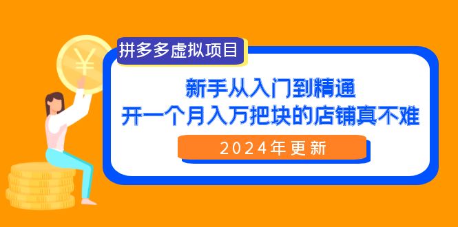 图片[1]-拼多多卖虚拟项目：零基础到精通，开一个月入万把块的店铺 真不难（24年新版）-淘金部落