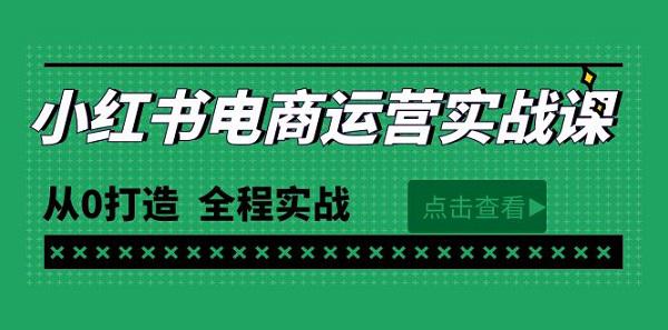 图片[1]-最新小红书·电商运营实战课，从0打造 全程实战（65节视频课）-淘金部落