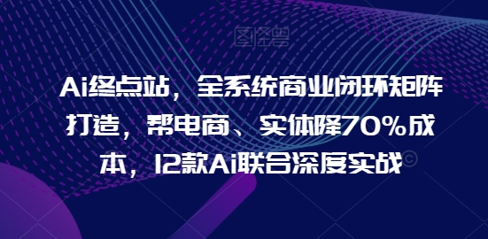 AI终点站，全系统商业闭环矩阵打造，帮电商、实体降70%成本，12款AI联合深度实战 -1