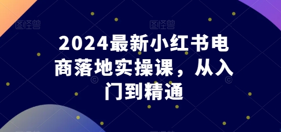 2024最新小红书电商落地实操课，从入门到精通 -1