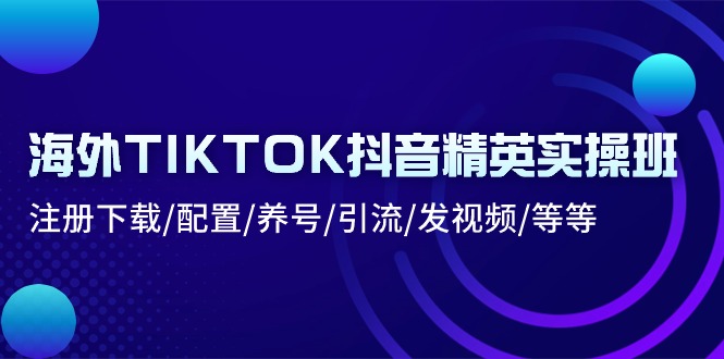 图片[1]-海外TIKTOK抖音精英实操班：注册下载/配置/养号/引流/发视频/等等-淘金部落