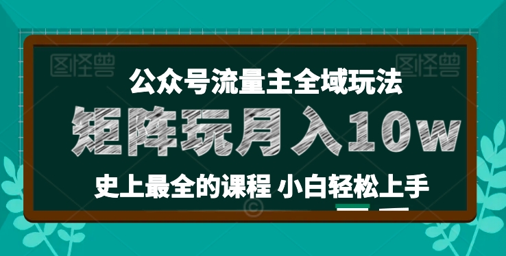 2024年公众号流量主全新玩法，核心36讲小白也能做矩阵，月入10W+ -1