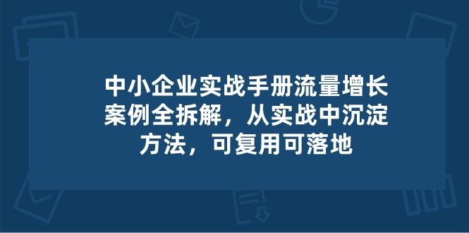 图片[1]-中小 企业 实操手册-流量增长案例拆解，从实操中沉淀方法，可复用可落地-淘金部落