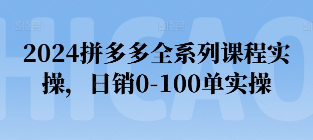 2024拼多多全系列课程实操，日销0-100单实操【必看】 -1