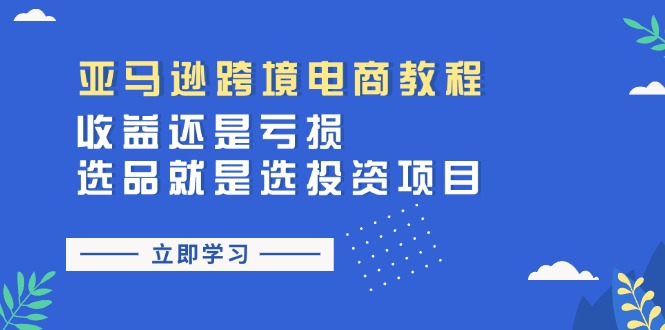 图片[1]-亚马逊跨境电商教程：收益还是亏损！选品就是选投资项目-淘金部落