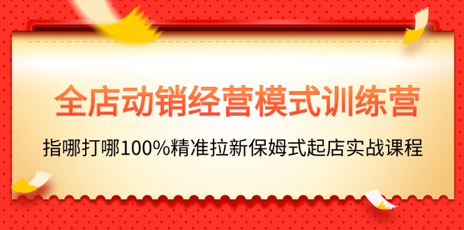 图片[1]-全店动销-经营模式训练营，指哪打哪100%精准拉新保姆式起店实战课程-淘金部落