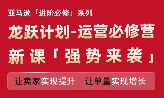 亚马逊进阶必修系列，龙跃计划-运营必修营新课，让卖家实现提升 让单量实现增长 -1