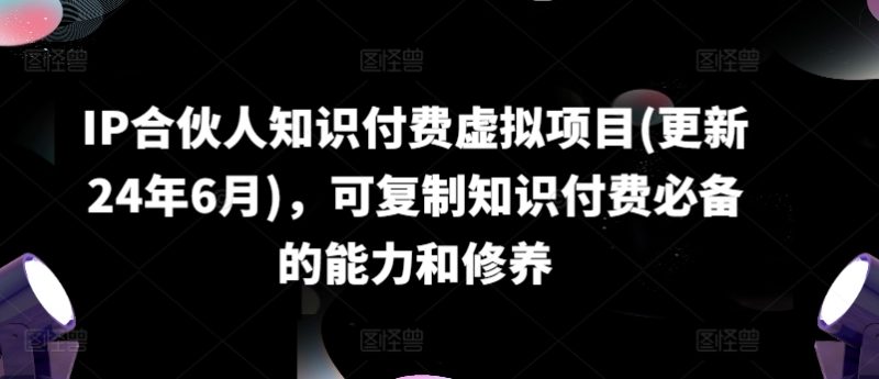 IP合伙人知识付费虚拟项目(更新24年6月)，可复制知识付费必备的能力和修养 -1